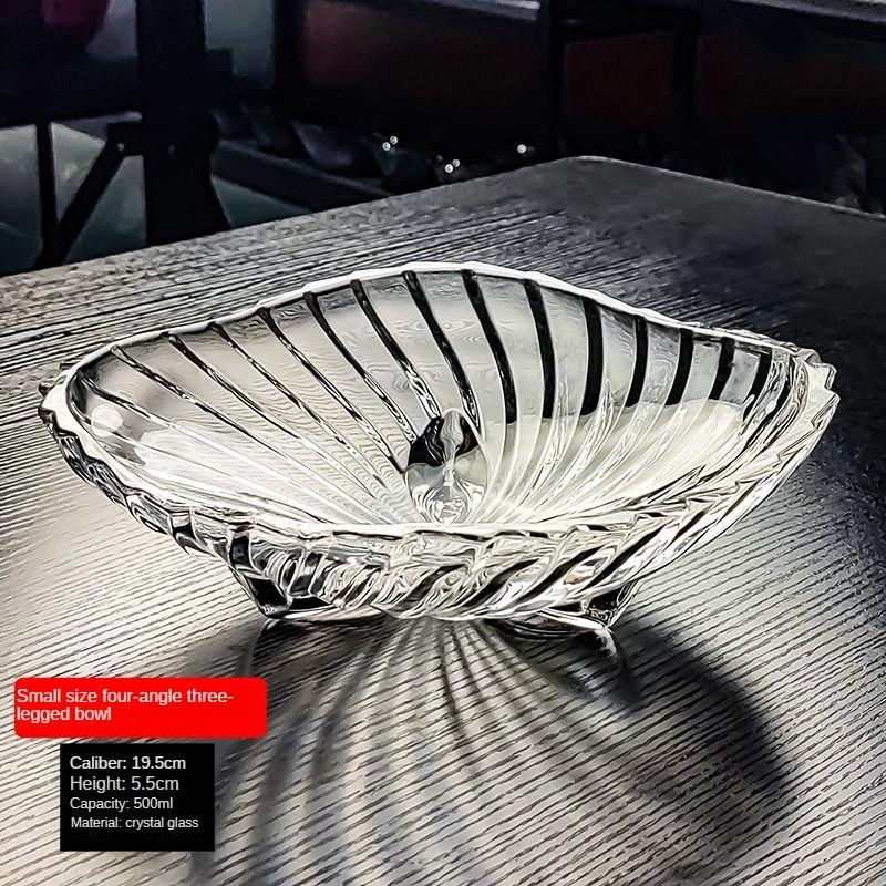 Crystal Glass Fruit Tray Senior Sense Home Dry Fruit Snack Candy Fruit Tray Living Room Light Luxury High-end Snack Candy Plate
