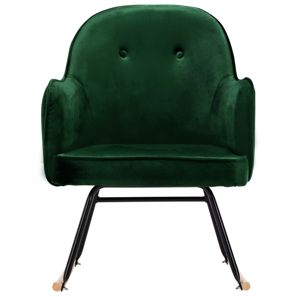 Rocking Chair Dark Green Velvet