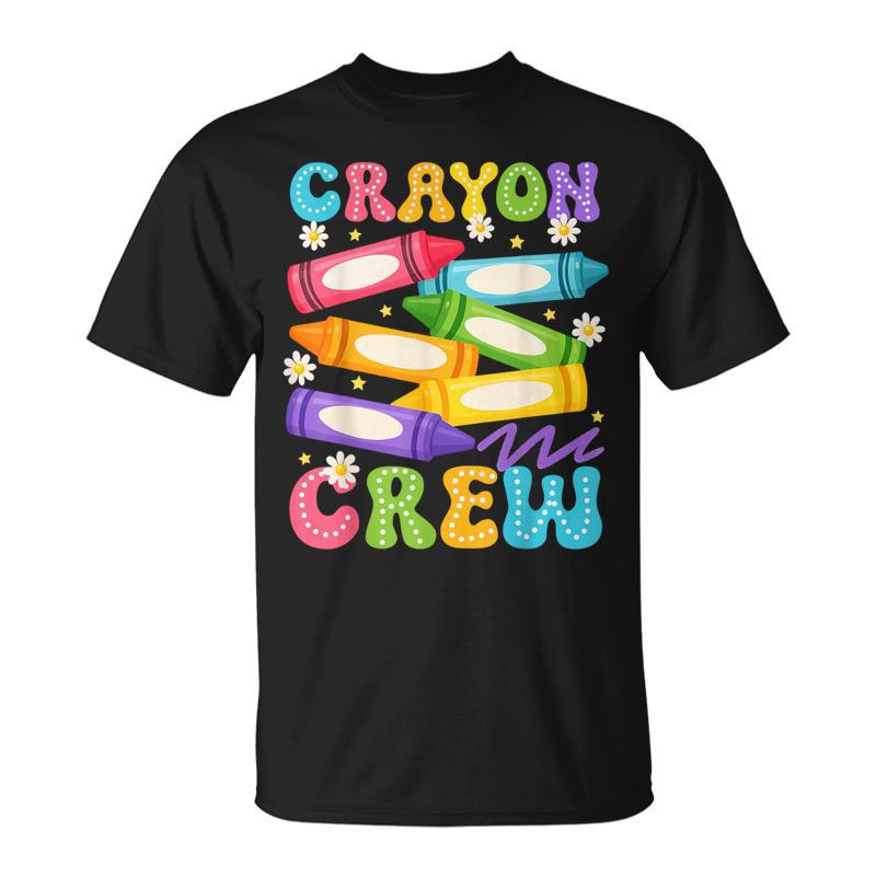Crayon Crew Coloring Artistic Drawing Color Women T-Shirt
