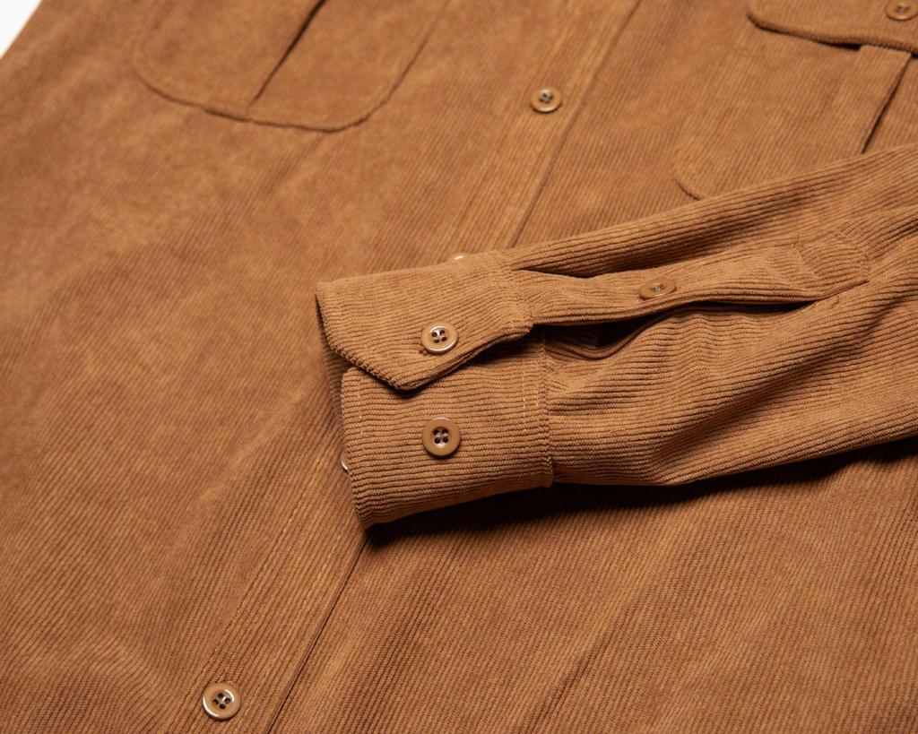 Men's Autumn Cotton Corduroy Slim Fit Casual Shirt with Long Sleeves