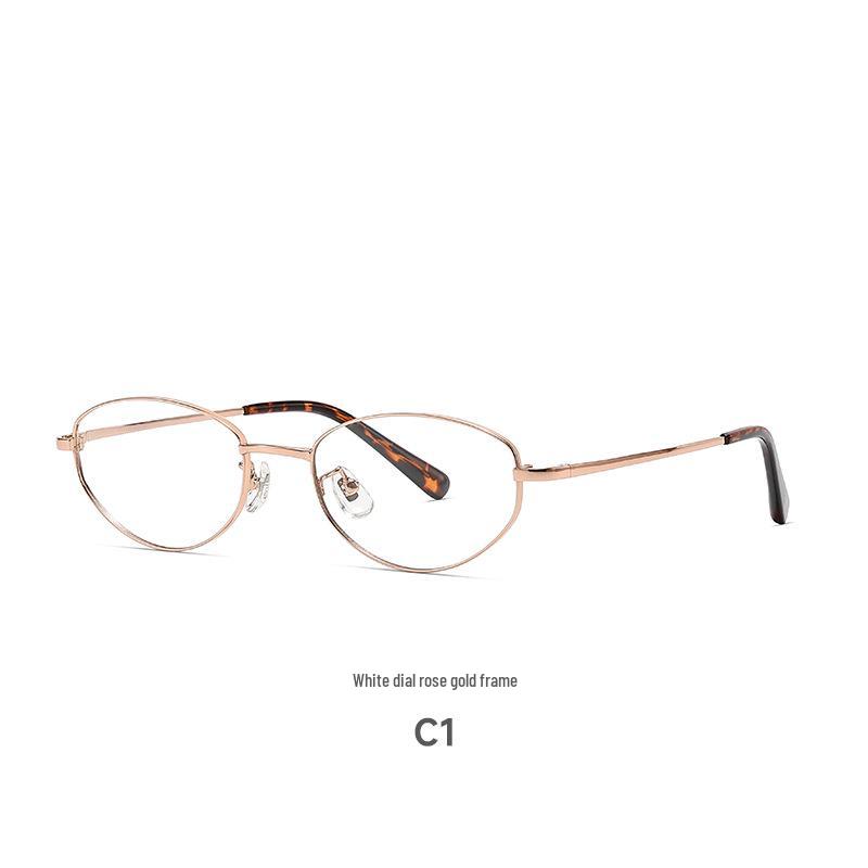 High-Sense Cat-Eye Silver Eyeglass Frames for Myopia 98695