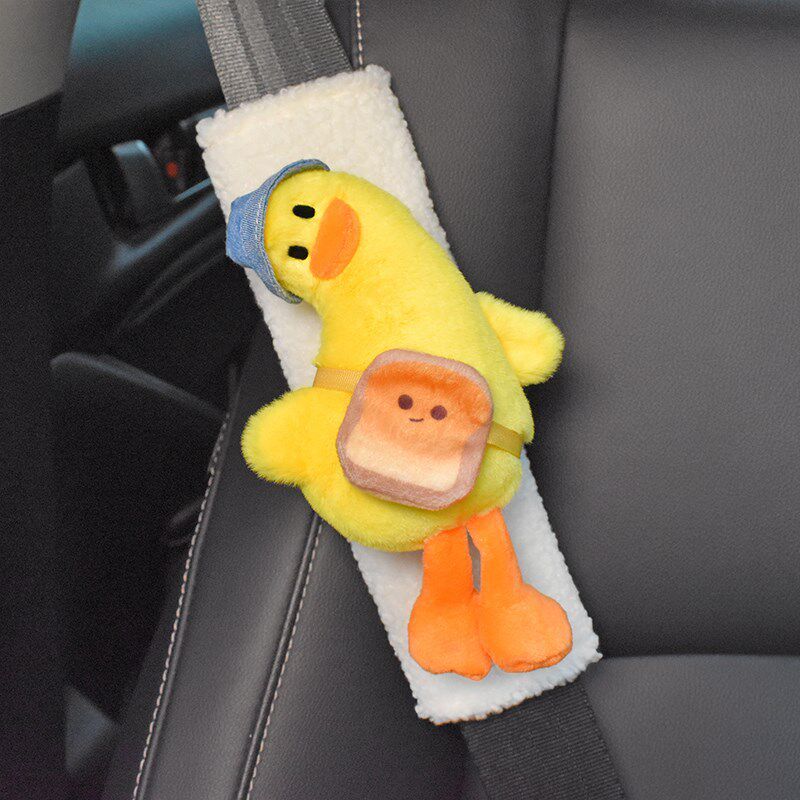 

Car Seatbelt Shoulder Pads, Cute Couple Style, Cartoon Interior Decoration for Women, Suitable for All Seasons (Single) Lambswool Shoulder Pad - Yellow Duck