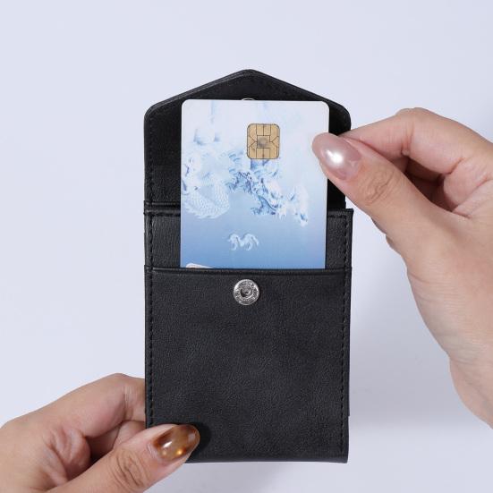 Yousheng Vertical Card Wallet Slim Card Holder Cash Wallet Snap Button Closure Retro Faux Leather Wallet Gift for Men