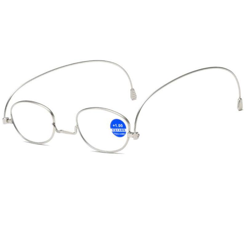

New Anti-Blu-ray Reading Glasses Paper Reading Glasses Lightweight 360 Degree Rotating Portable Folding Fashion Men s and Women +400 срібний