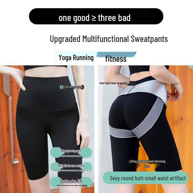 

High-Waist Slimming Sweat Shorts - Women s Summer Shapewear for Abdominal Control and Health Support M чёрный