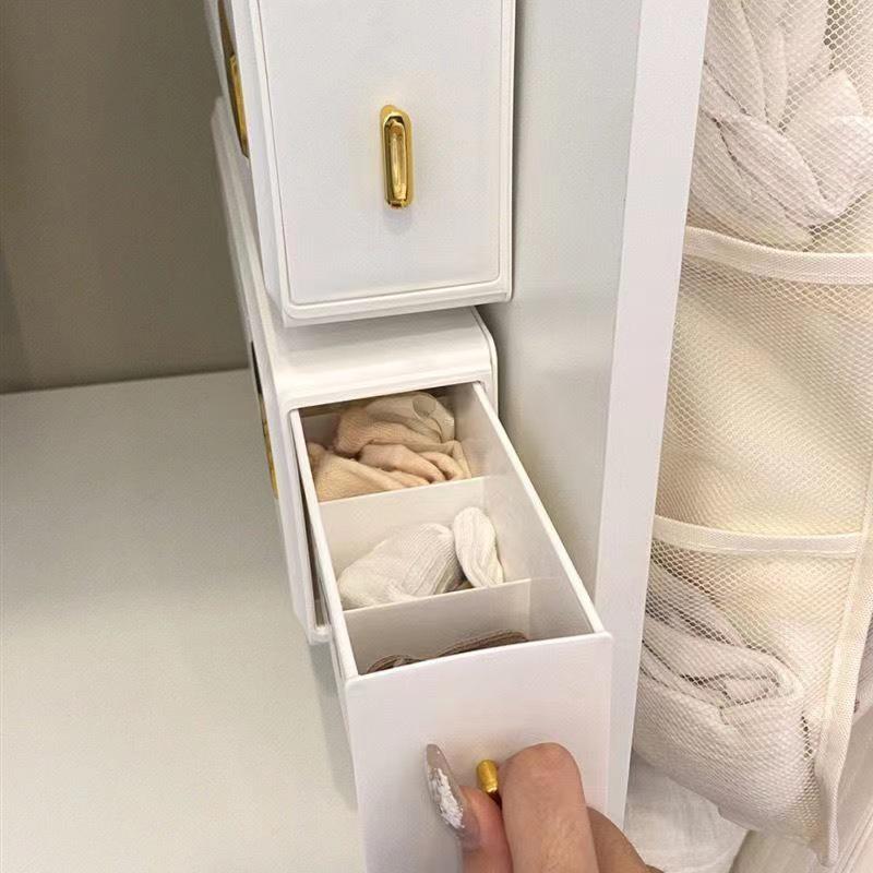 Wall-Mounted Sock & Underwear Organizer: Drawer-Style, Grid Design, Space-Saving Solution