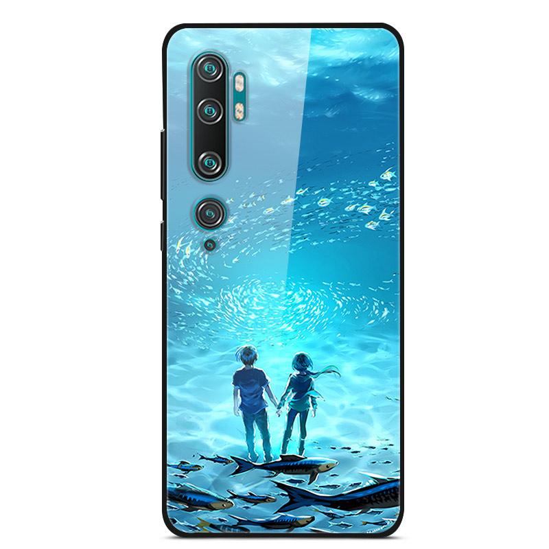 Luxury Cover Case for Xiaomi Mi Note 10 Pro Tempered Glass Cover Silicone Phone Case for Xiaomi Redmi Note 10Pro 10 Pro Cases