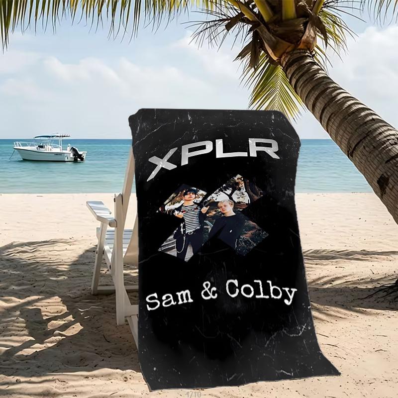 Beach Towel with Sam and Colby Pattern - Soft,absorbent,machine Washable Lightweight&Modern,swimming,Travel Essentials
