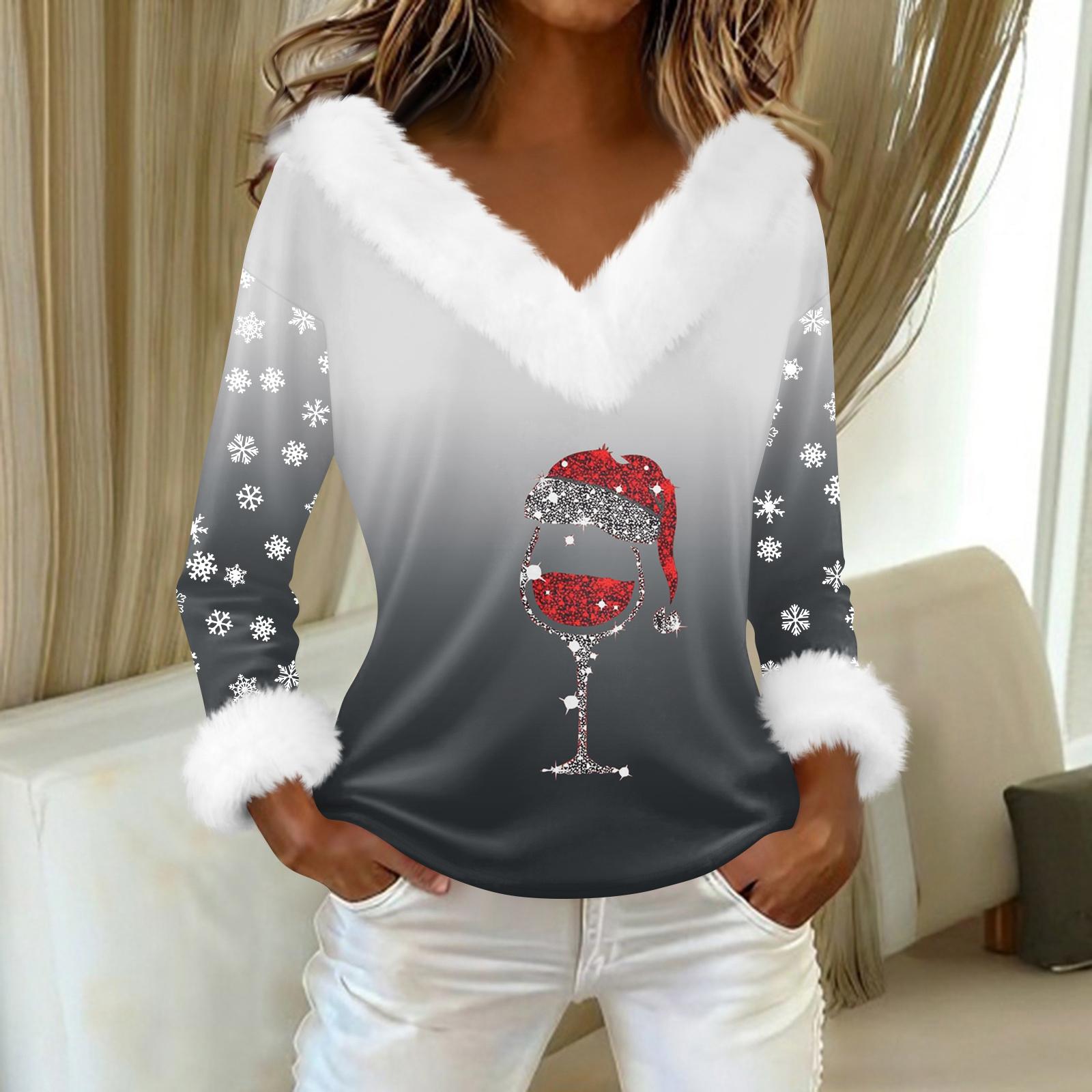 

Жіноча футболка Футболка з довгим рукавом і флісовим коміром з V-подібним вирізом S