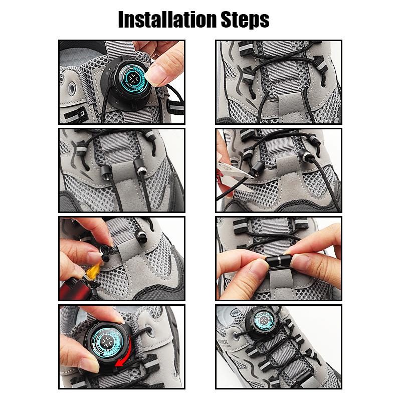 New Round Shoelace Swivel Buckle Laces Automatic Shoe Laces Tennis Sneakers No Tie Shoelaces Adults Kids Unisex Shoe Accessorie