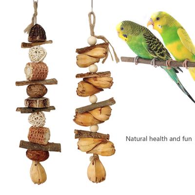 Hangable Bird Beak Grinding and Entertainment Molar Toy Nature Wood and Food Grade Dyes Enhances Bird Molar Health