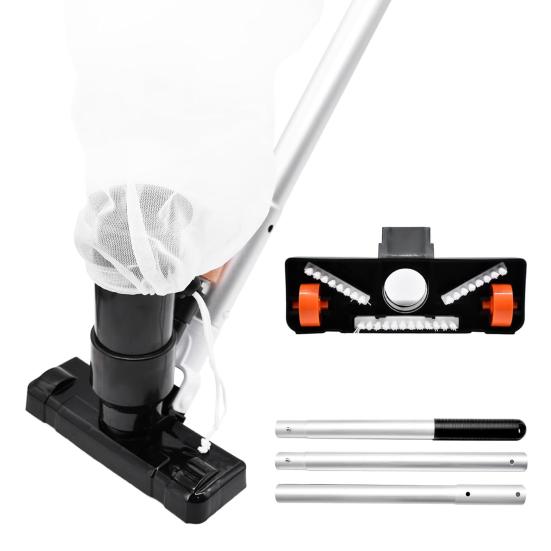 Pool Vacuum Cleaner Set Pool Floor Cleaner with Filter Bag Telescopic Pole ?Hand Pool Vacuum Cleaning Tool for Pool Pond