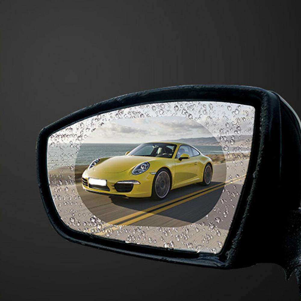 2pcs Rainproof Sticker Oval Auto Anti Fog Mirror Protective Accessories