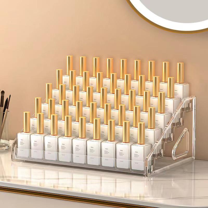 Nagelkunst Aufbewahrungsbox Mehrschichtige Transparente Nagellack Ausstellungsregal Haushalt Täglich Lippenstift Kosmetik Nagellack Kleber Regal
