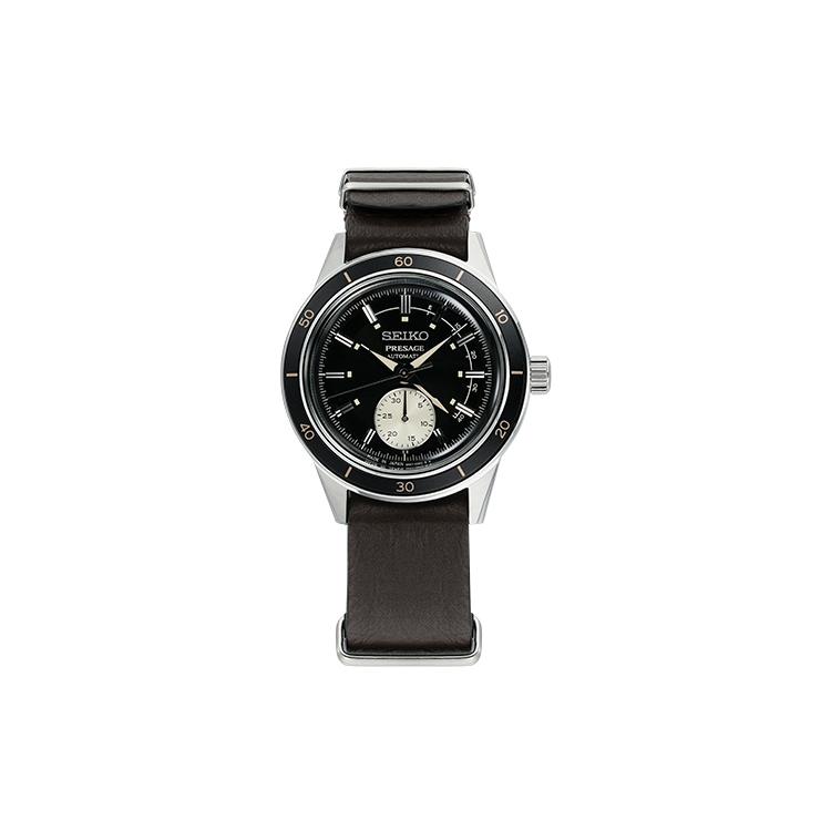 SEIKO Presage Mechanical Movement Genuine Leather Strap Watch Men s Watches Black Dial SSA451J1