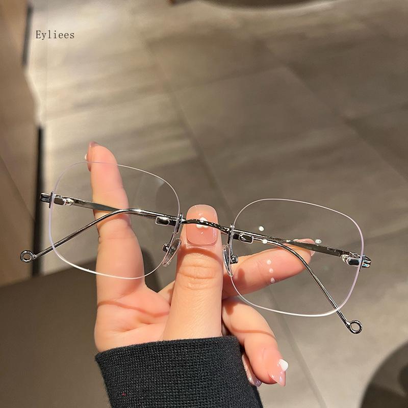 

Женские безободковые квадратные очки для близорукости с защитой от синего света Готовые оптические очки с диоптриями для дали Минусовые очки -3.0