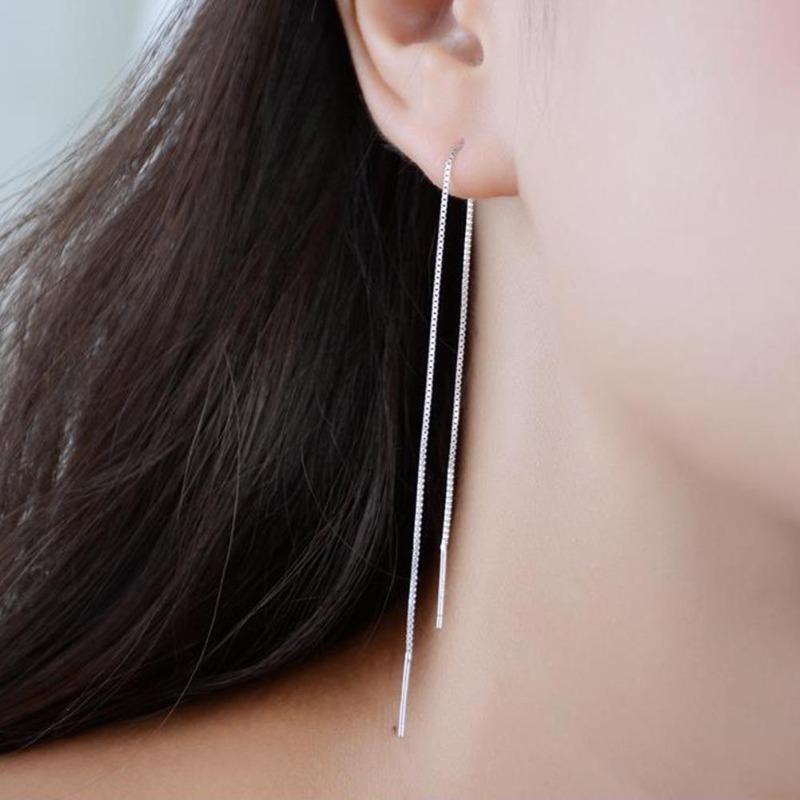 1 pezzo alla moda da donna lunga catena lineare ciondola la linea dell'orecchio infila orecchino gioielli regalo