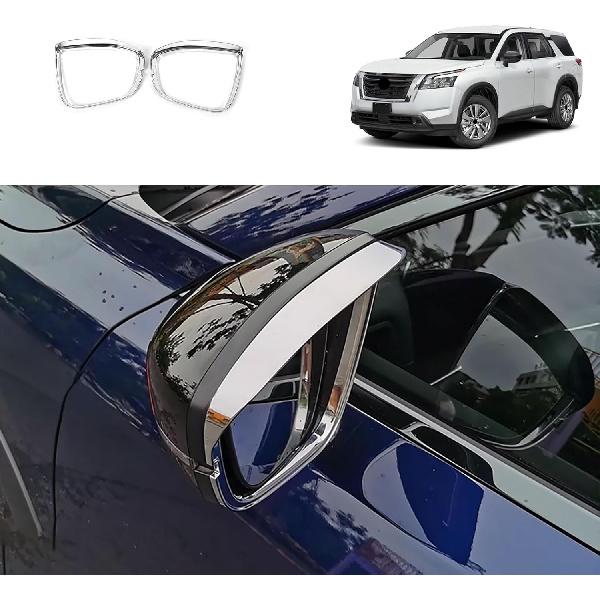Car Exterior Accessories Compatible With Nissan Pathfinder 2026 2025 2024 2023 2022 Rear View Mirror Eyebrow Shield Protection Cover ABS 2PCS(Glossy