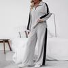 Large Casual Design Sweatshirt Wide Leg Pants Two-piece Set for Women's Clothing