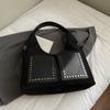 Rivet Pocket Design Underarm Tote Bag For Women Fashion Commute Shoulder Bag 2025 Autumn Winter Handbag Designer Shopping Bag