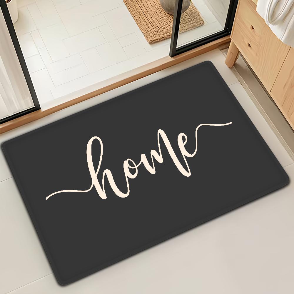 H-Home Cute Welcome Cozy Door Mat Bath Microfiber Decorative Versatile Flannel Floor Mat Quick Dry Absorbent Non-slip Sole