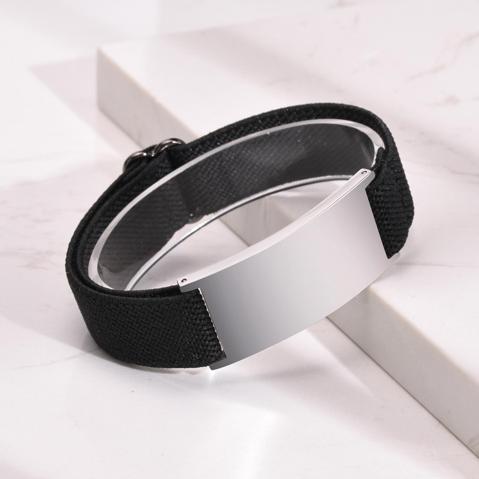 

Vnox Elastic Fabric Nylon Watch Band Waterproof Bracelets for Women Men, Customized 20mm Steel Bangle, Unisex Stretch Wristband