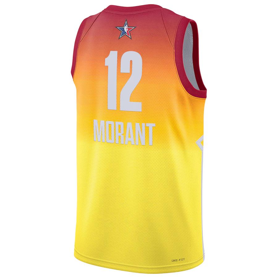 Jordan NBA 2023 All-Star Ja Morant No. 12 Patchwork Basketball Jersey Men Sportswear Orange DX6332-616