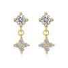 Cercei Stud din Argint Sterling S925 cu Patru Frunze: Stil rafinat, versatil, de lux ușor pentru femei