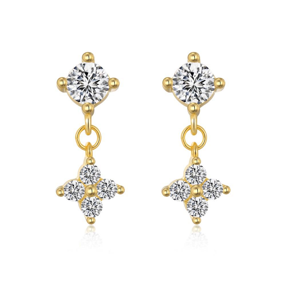 S925 Sterling Silver Four-Leaf Stud Earrings: Exquisite, Versatile, Light Luxury Style for Women 925 Silver