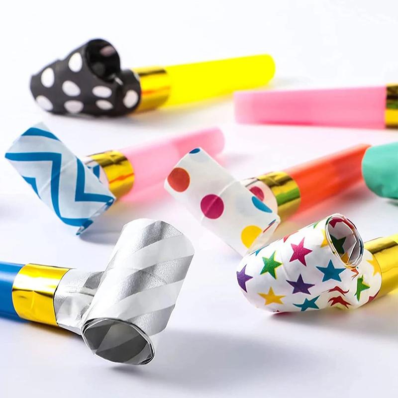 25pcs Party Blower Colorful Birthday Noisemakers Random Color Party Blow Horns Whistles Blowouts Festival Celebration Supplies