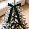 Velvet Ribbon Christmas Bow Pendant for Tree & Party Decorations