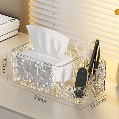 Light Luxury Ripple Tissue Box with Storage