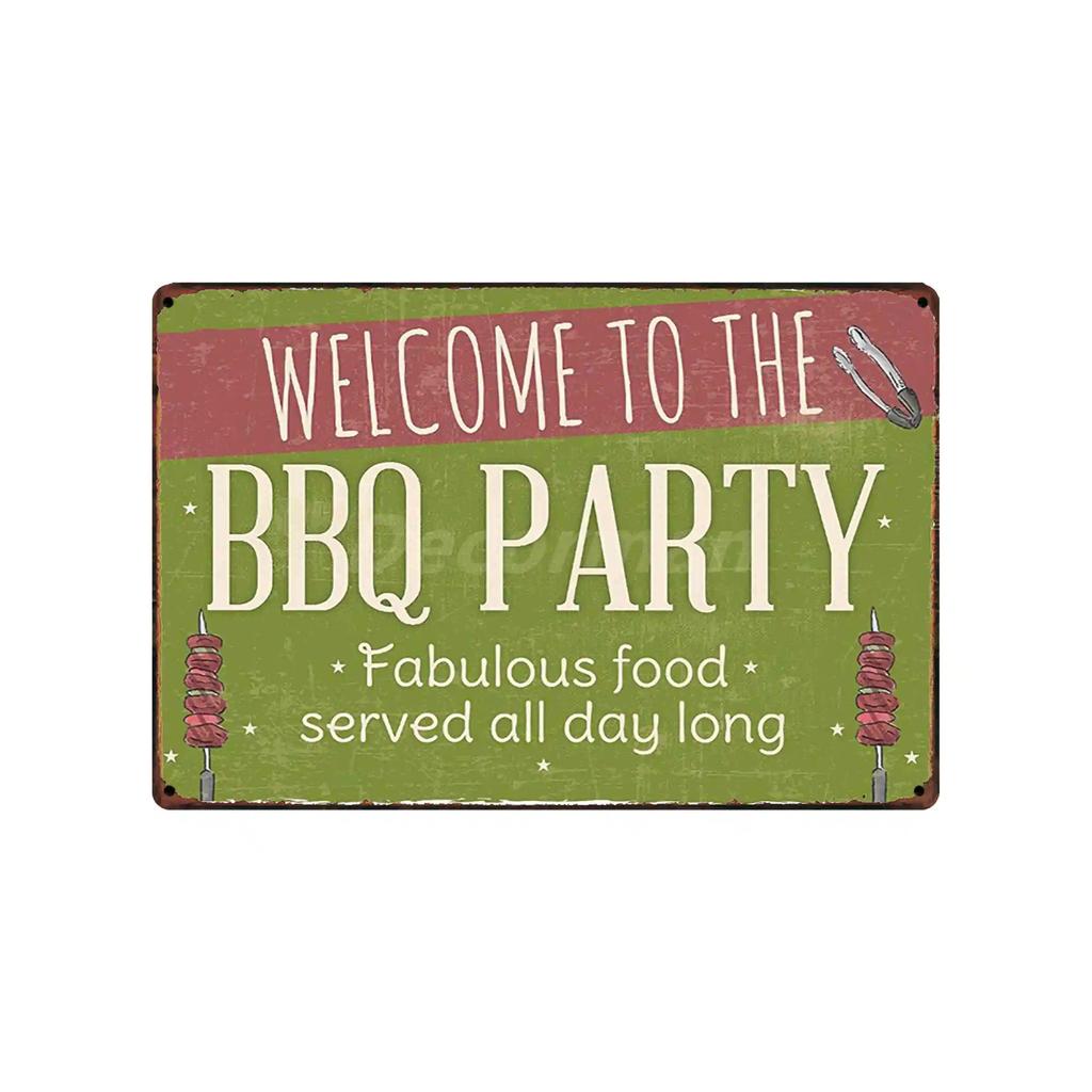 [ DecorMan ] BBQ Kitchen  Metal Signs Custom Wholesale Painting Bar Decor DD-1688