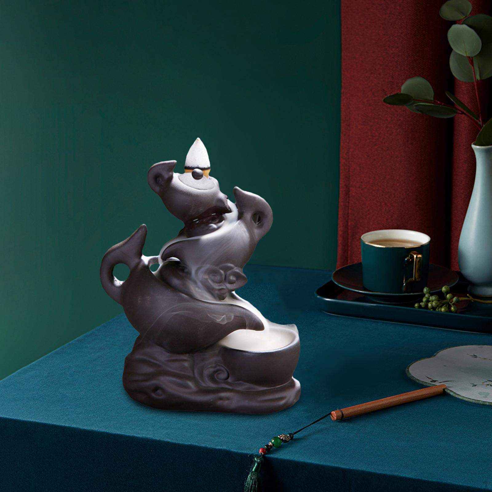 

Waterfall Backflow Burner, Handmade Censer Cone Holder Fountain, Ornament Home Decor Yoga Meditation