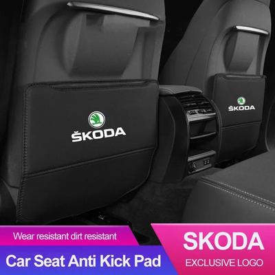 Car Seat Anti-Kick Pad Back Anti-Dirt Protector Cover For Kodiaq Kamiq Karoq Fabia Yeti Octavia Rapid Scala Enyaq Superb