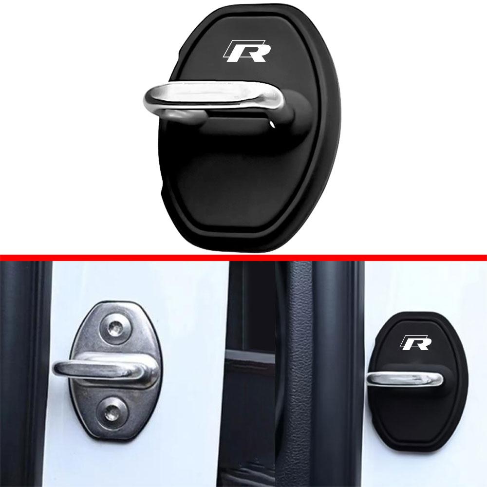 2/4Pcs Silicone Car Door Protective Cover Auto Door Locks Guard Shock Pads for Volkswagen VW R 4 Motion Caddy CC Golf 5 6 7 Bora