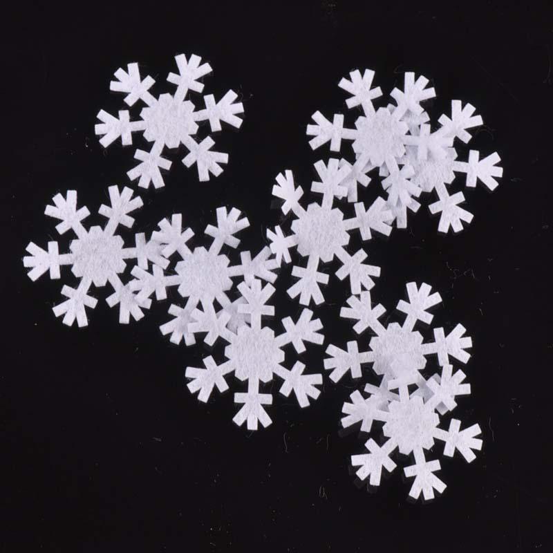 Mini Non-Woven Snowflake Christmas Decor with Silk Flower - No Back Adhesive