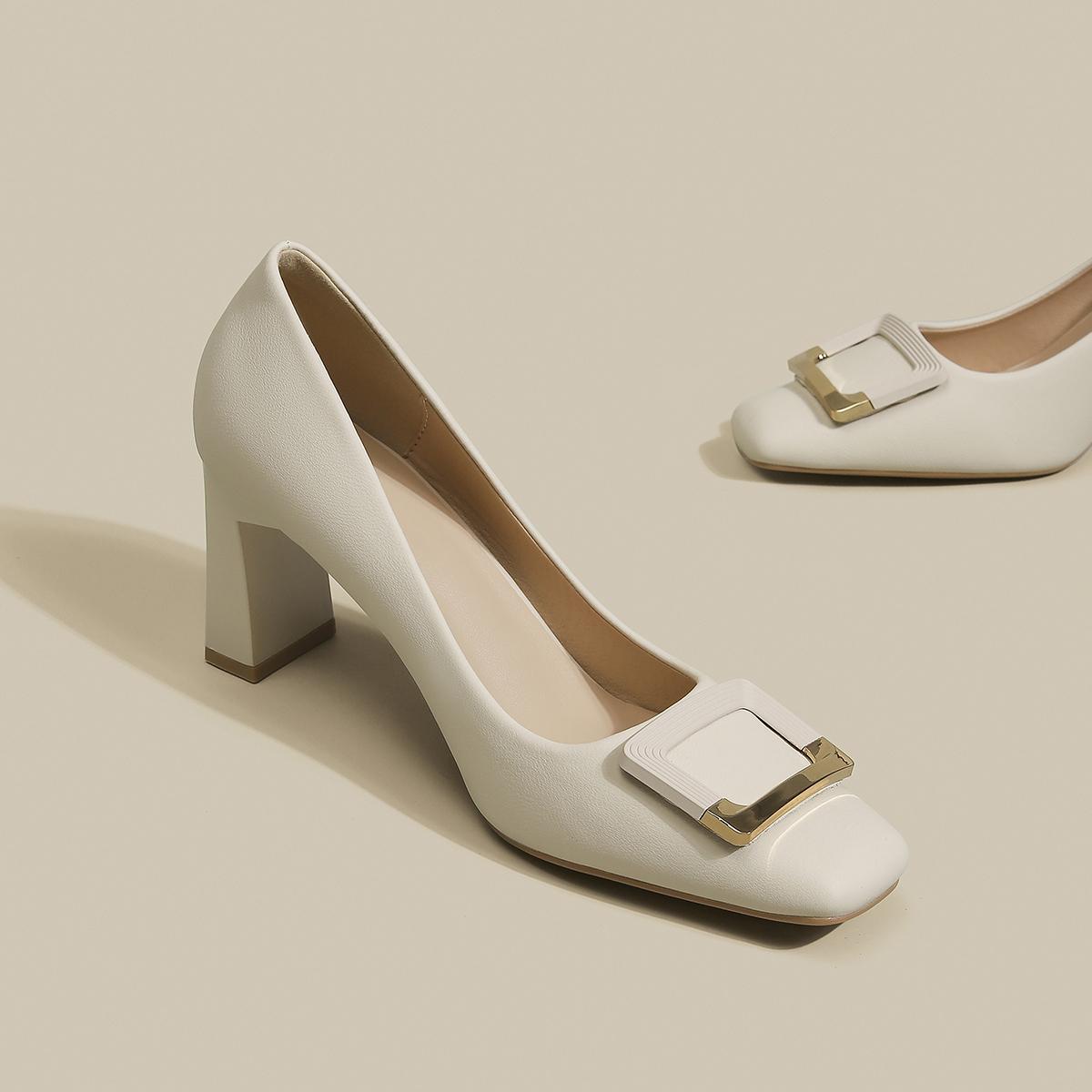 Бренд Женский Дизайн Туфли-лодочки на Толстом Каблуке Обувь на Высоком Каблуке для Женщин Слипоны Квадратный Носок Вечерняя Обувь Женская D414 35 3969₽