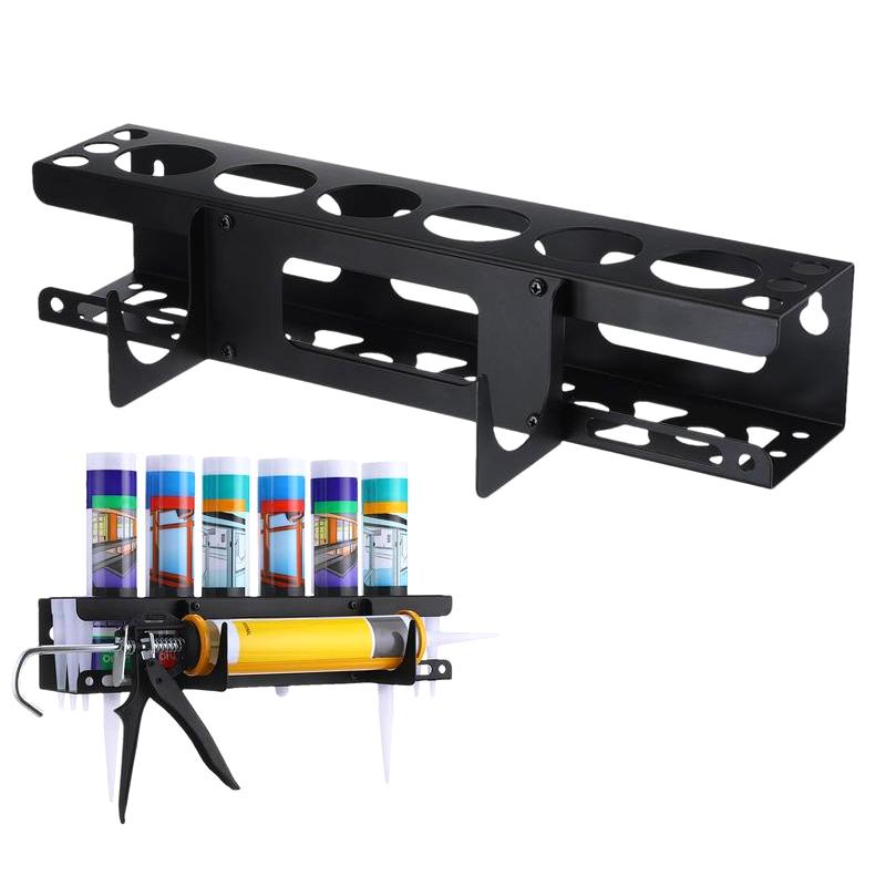 Caulk Tube Holder Metal Grease Tube Rack Wall Mounted Sealant Organizer Hand Caulking Tube Rack Caulking Tool Organizer