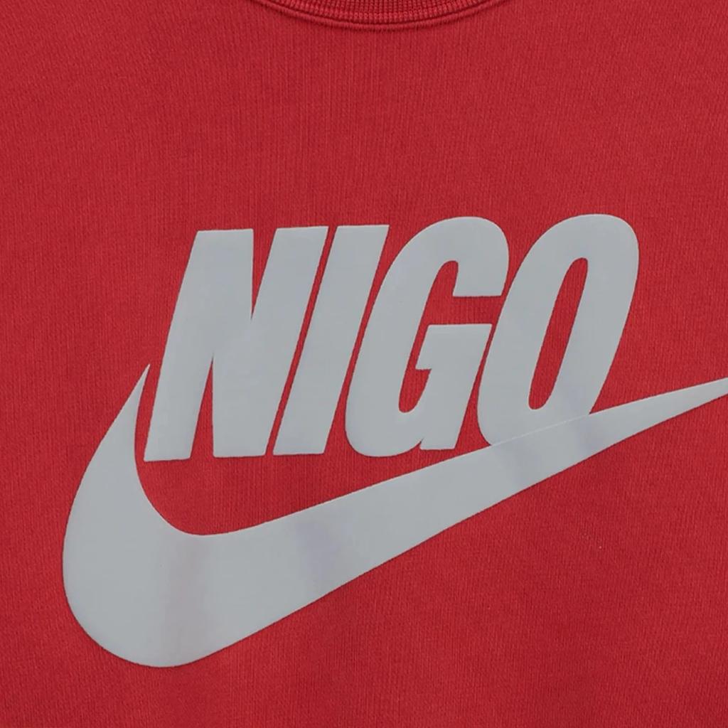 Nike X Nigo NRG Fleece Crew Sweatshirt Red Unisex Tops FV5941-687