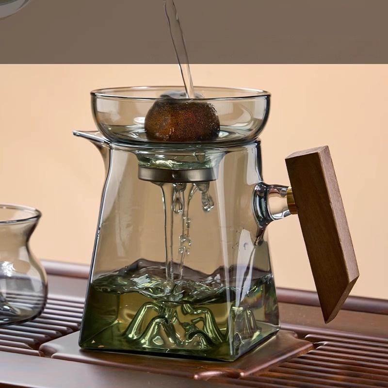 Tea Cup 350ml Pyrex Tea Set Accessories Chinese Kung Fu Cup With Handle Fair Cup Handmade Teapot Filter Tea Set