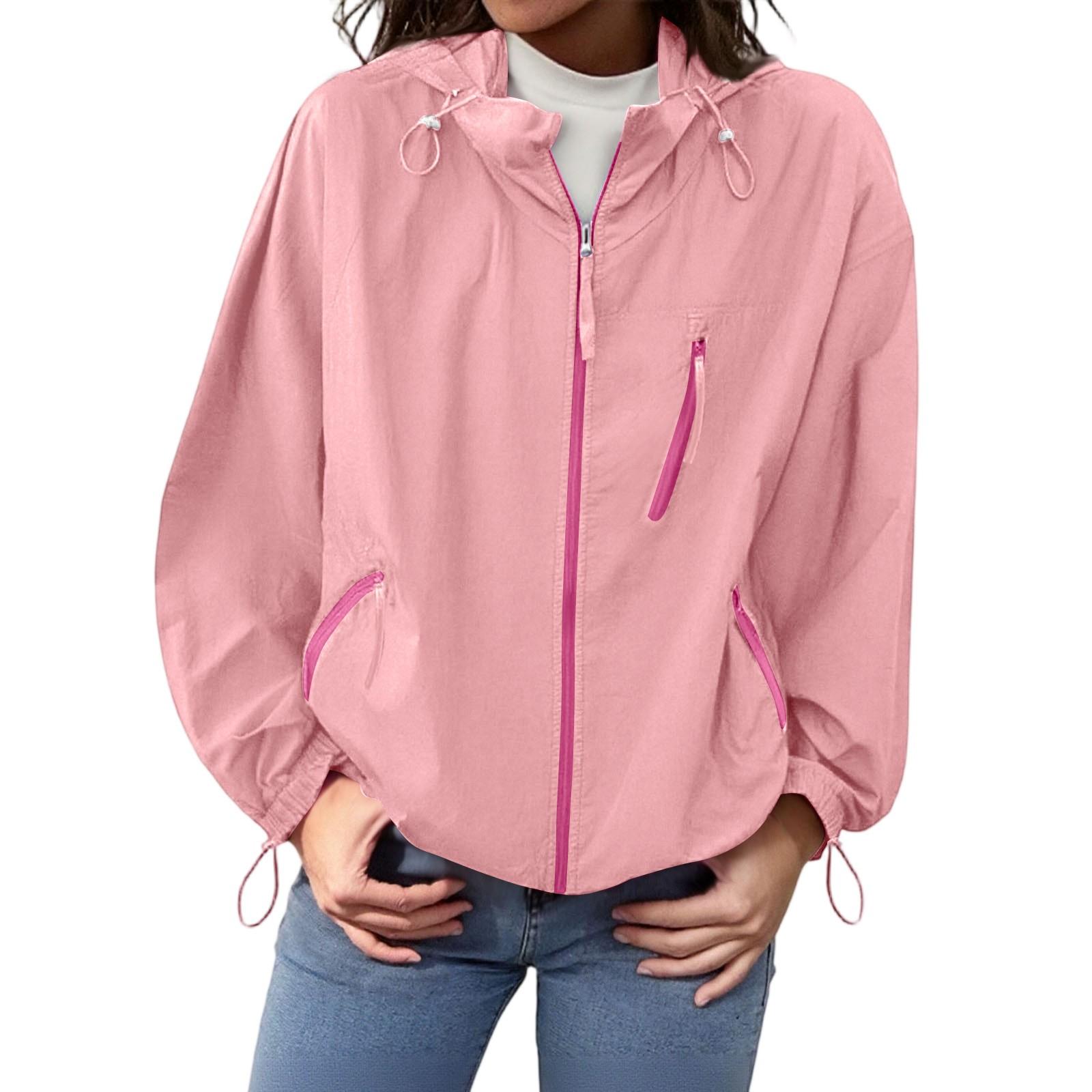 

Женская легкая солнцезащитная куртка для активного отдыха, ветрозащитная, для пеших прогулок и путешествий S розовый