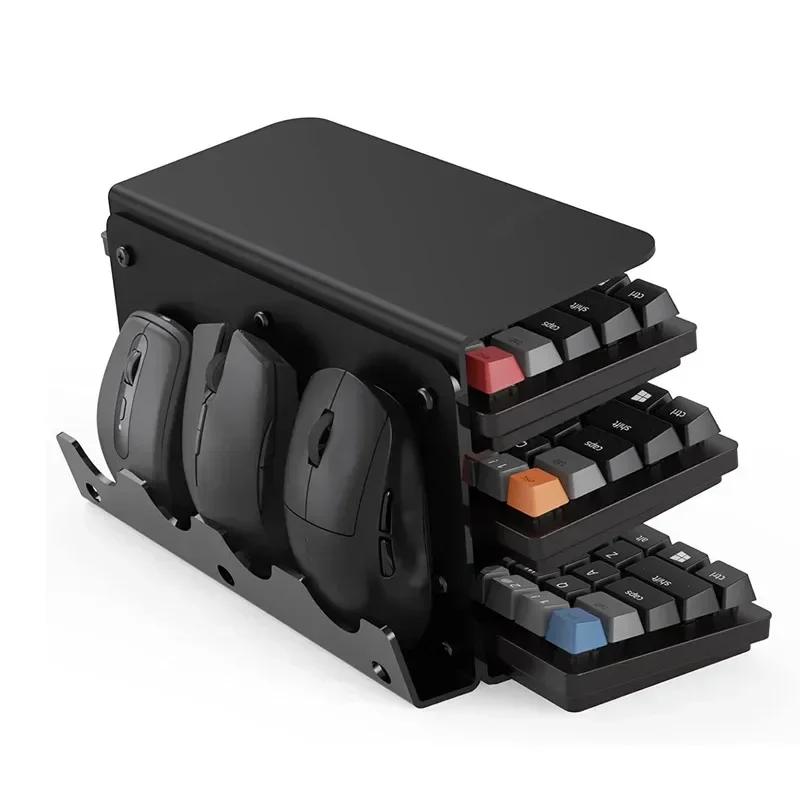 Suport de Birou Acrilic cu 3 Nivele pentru Tastatură, Mouse și Diverse Suport Multifuncțional pentru Tabletă Pentru iPad, MacBook, Suport pentru Laptop