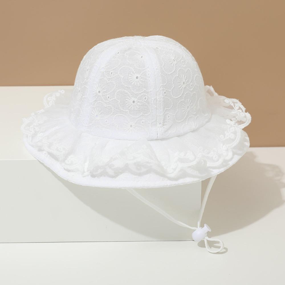 

Sweet White Lace Bucket Hat Princess Baby Fishermen Hat Lovely Toddler Sun Hat Beach Style3