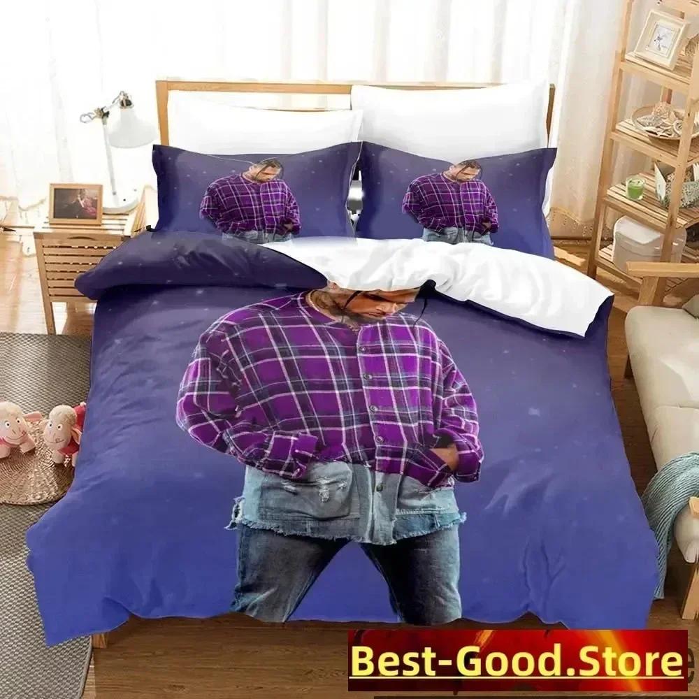 3D Print Chris Brown Bedding Set Duvet Cover Sheet Printed Bed Set Pillowcase Bed Full Queen King Size Comforter Bedroom