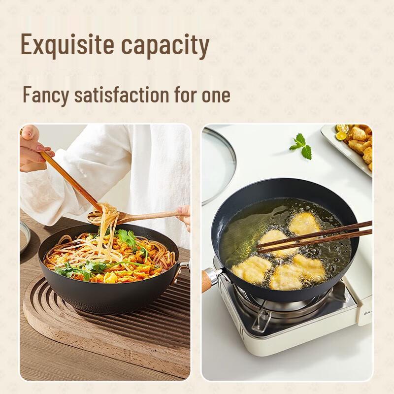 Cuidahuang Uncoated Refined Iron Flat-Bottom Frying Pan