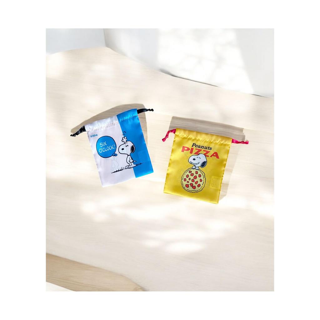 Small Planet PEANUTS Ribbon Drawstring Bag Time