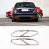Stainless Steel Stickers Car Tail Throat Exhaust Pipe Decoration Frame Trim For Mercedes Benz S class 2018 Exterior Modified