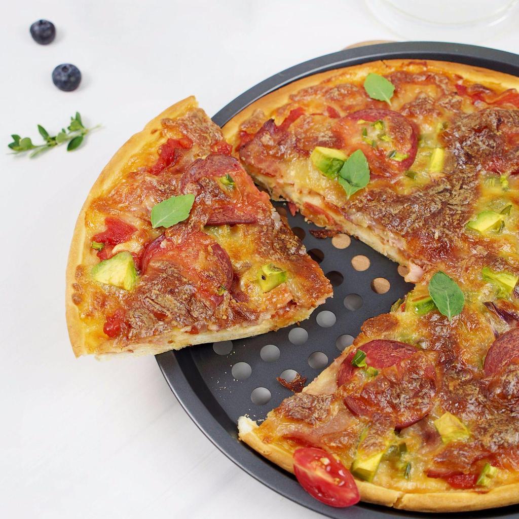 12 Zoll große, antihaftbeschichtete, runde Pizzapfanne und Backform