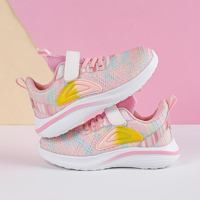 

Сетчатые кроссовки для девочек, учениц начальной школы, легкие, одноклассницы, сетчатая обувь для девочек 6-12 лет, износостойкие кроссовки для бега 28 светло-розовый